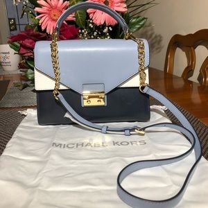 MK Sloan Color-Block Leather Satchel 🏷✨